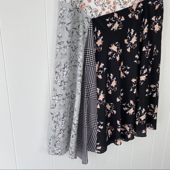 Calvin Klein Patchwork Asymmetric Hem Midi Skirt - Picture 7 of 16